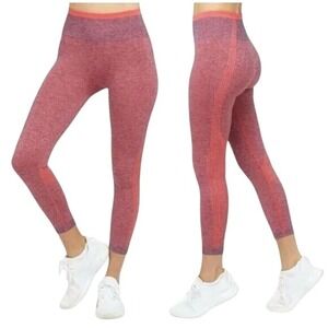 NEW SPANX Womens Seamless Sculpt Leggings Pants‎ Spacedye Coral Punch Size M